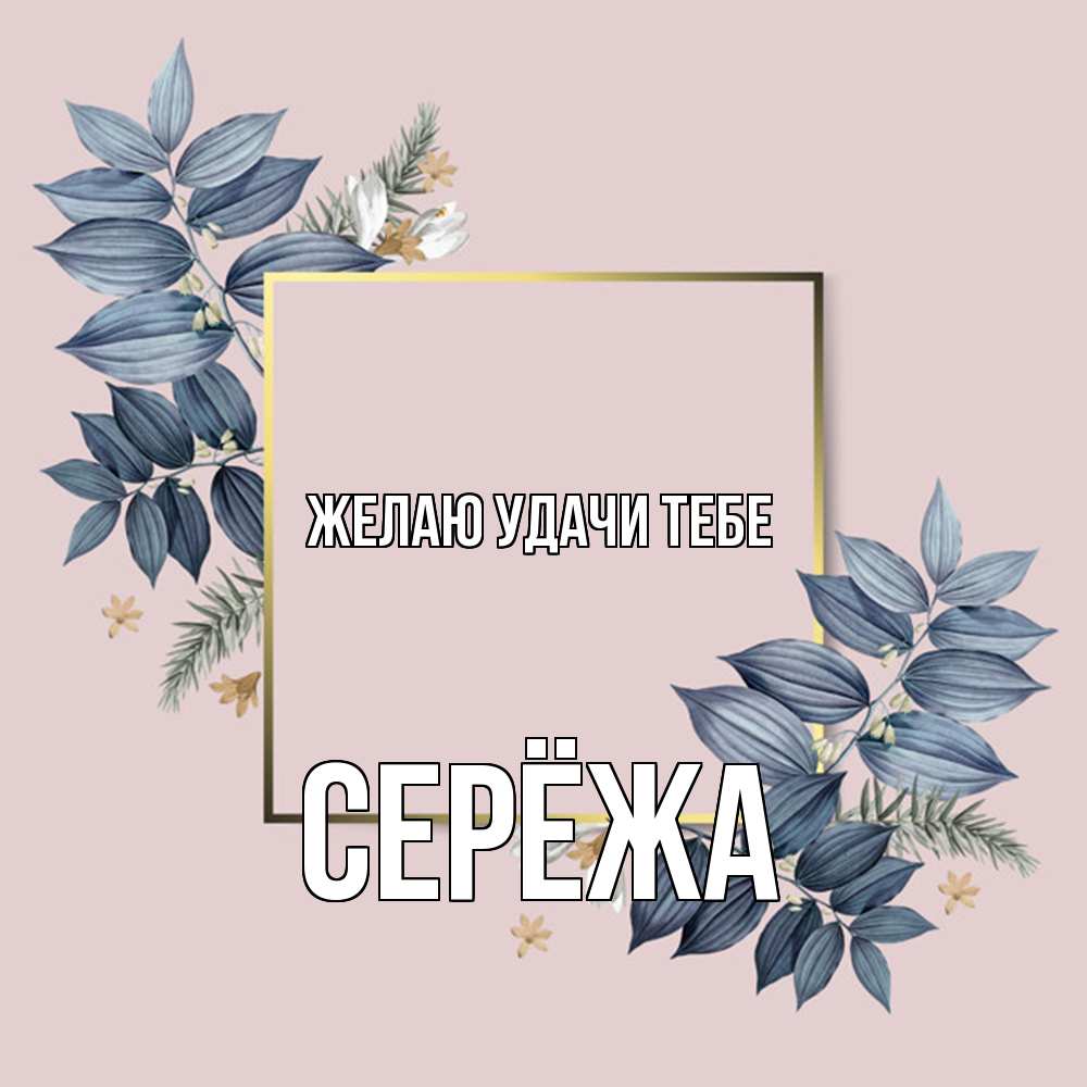 Открытка  с именем. Серёжа, Желаю удачи тебе  