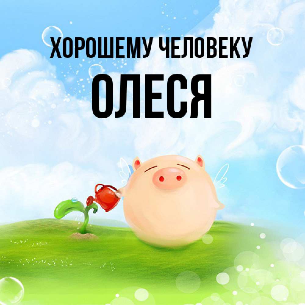 Открытка  с именем. олеся, Хорошему человеку  