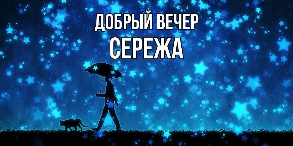 Открытка  с именем. СЕРЕЖа, Добрый вечер  