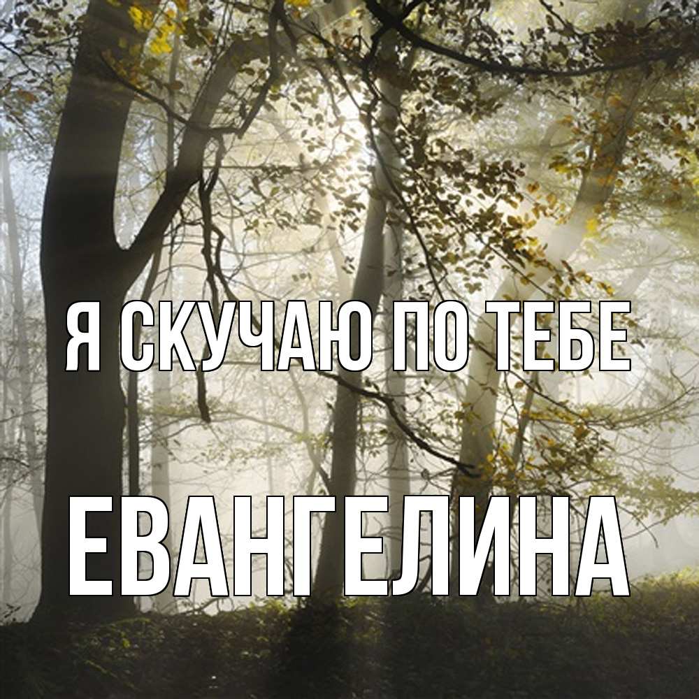Открытка  с именем. Евангелина, Я скучаю по тебе  