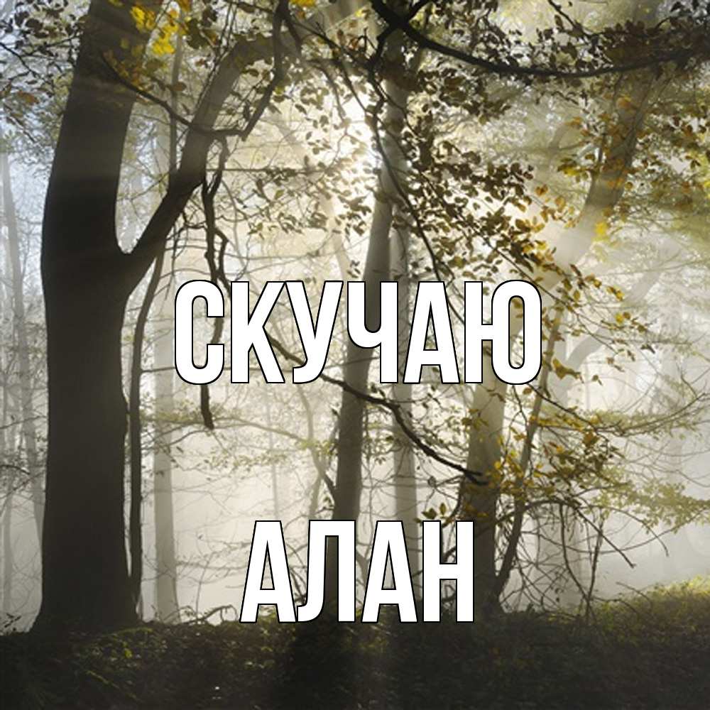 Открытка  с именем. Алан, Скучаю  