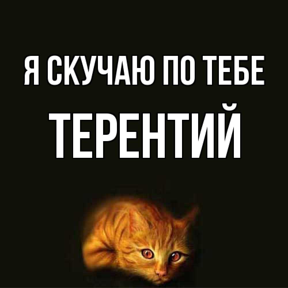 Открытка  с именем. Терентий, Я скучаю по тебе  