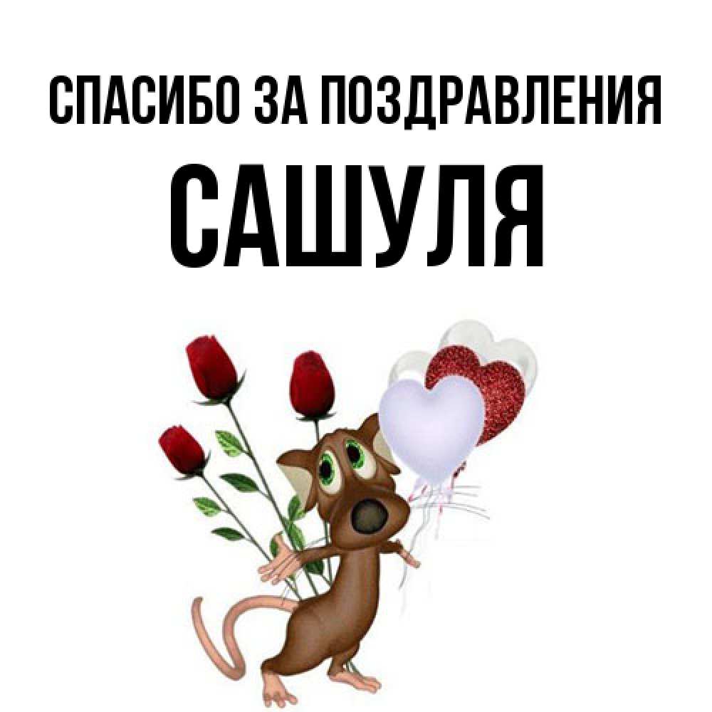 Открытка  с именем. Сашуля, Спасибо за поздравления  