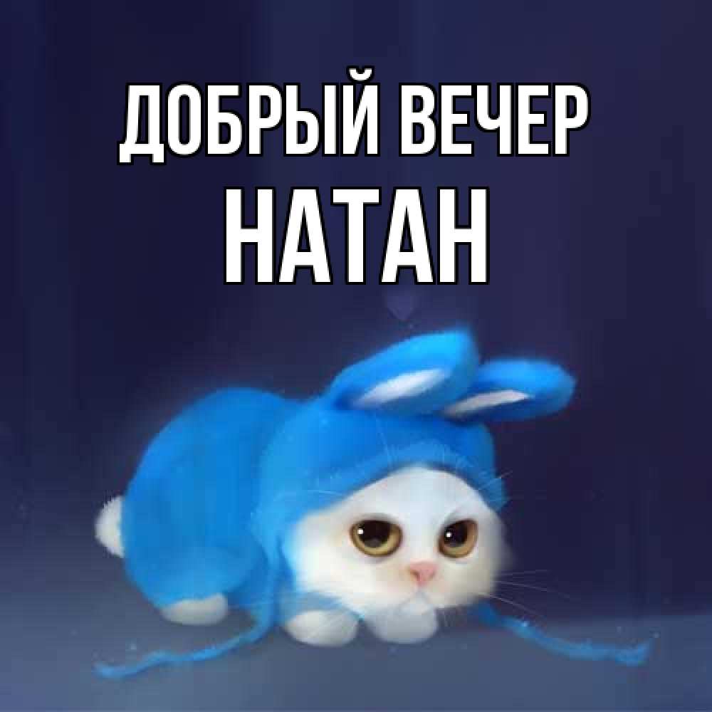 Открытка  с именем. Натан, Добрый вечер  