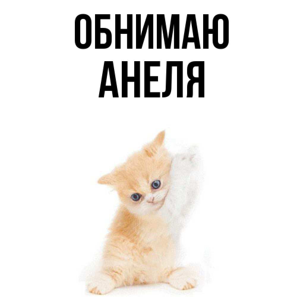 Открытка  с именем. Анеля, Обнимаю  