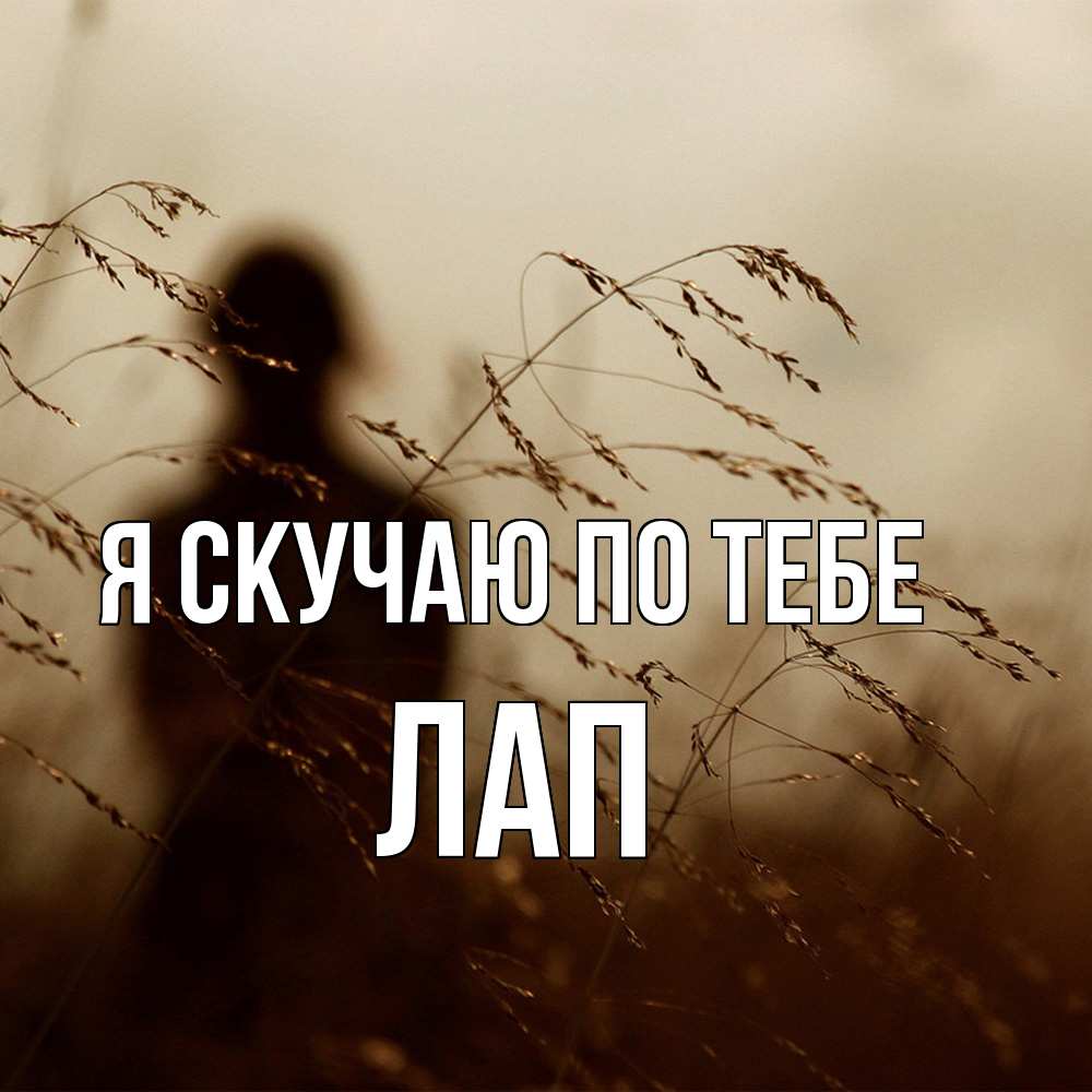 Открытка  с именем. Лап, Я скучаю по тебе  