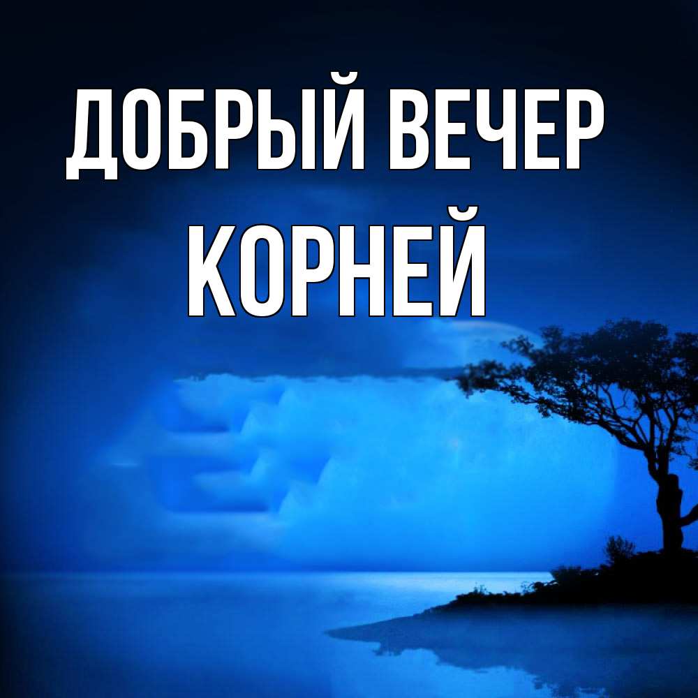 Открытка  с именем. Корней, Добрый вечер  