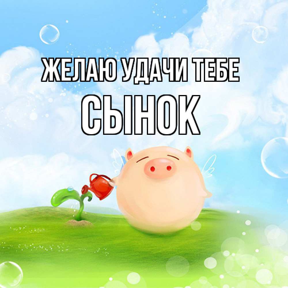 Открытка  с именем. Сынок, Желаю удачи тебе  