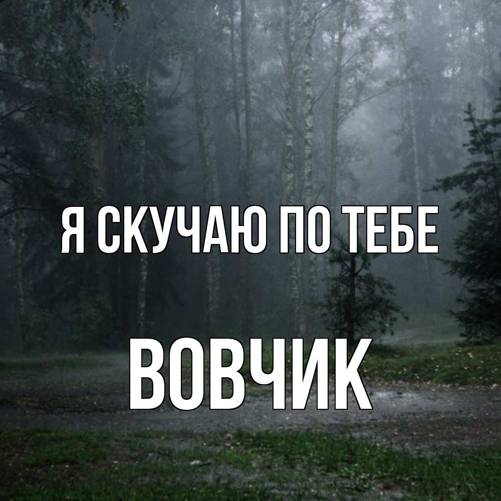 Открытка  с именем. вовчик, Я скучаю по тебе  