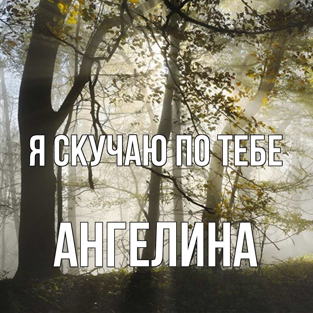 Открытка  с именем. Ангелина, Я скучаю по тебе  