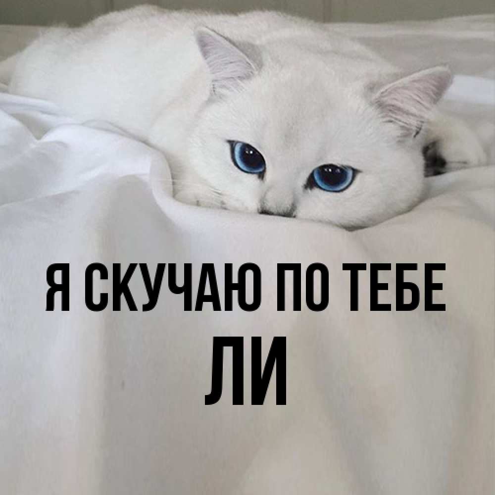 Открытка  с именем. Ли, Я скучаю по тебе  