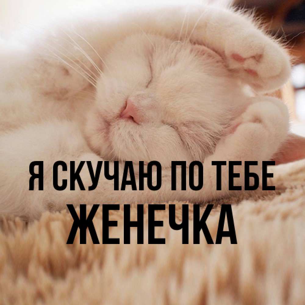 Открытка  с именем. Женечка, Я скучаю по тебе  