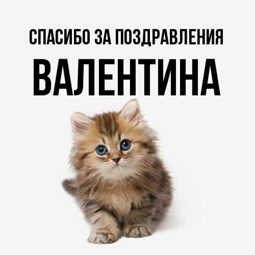 Открытка  с именем. валентина, Спасибо за поздравления  