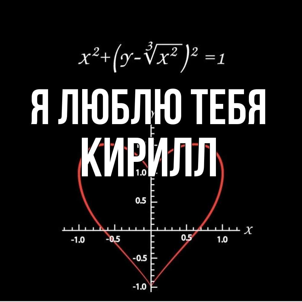 Открытка  с именем. Кирилл, Я люблю тебя  