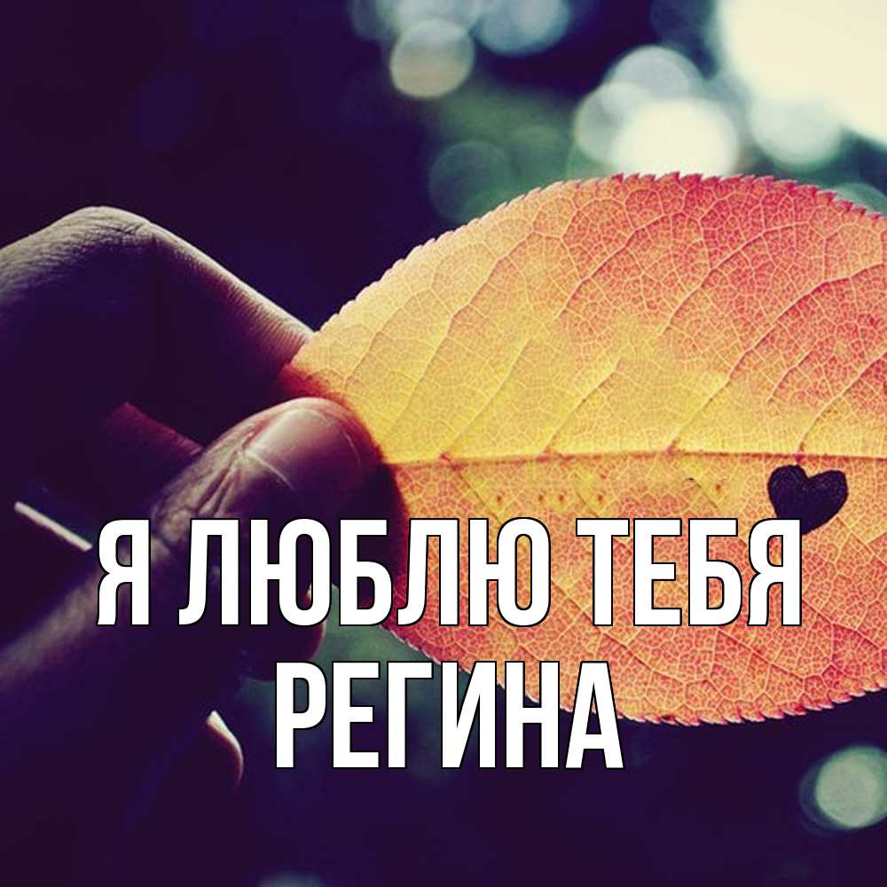 Открытка  с именем. Регина, Я люблю тебя  