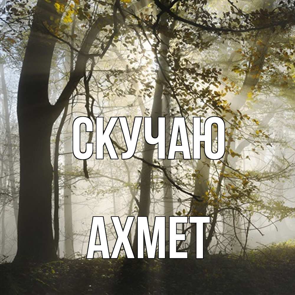 Открытка  с именем. Ахмет, Скучаю  