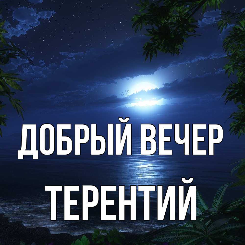 Открытка  с именем. Терентий, Добрый вечер  
