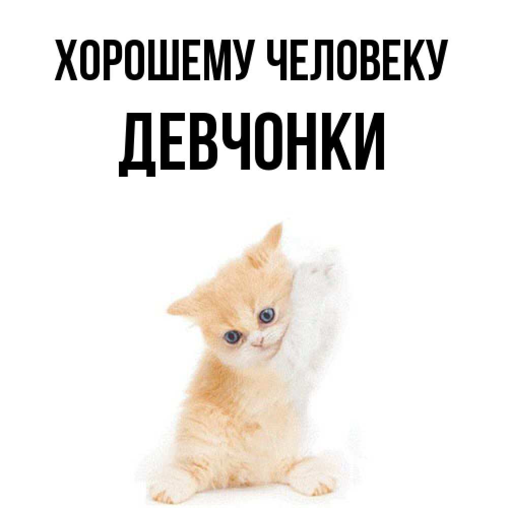 Открытка  с именем. Девчонки, Хорошему человеку  
