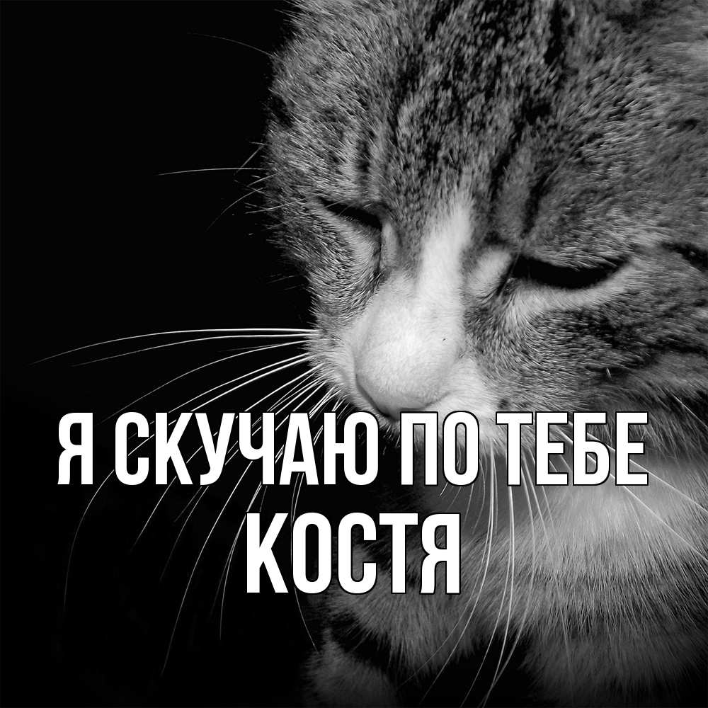 Открытка  с именем. Костя, Я скучаю по тебе  