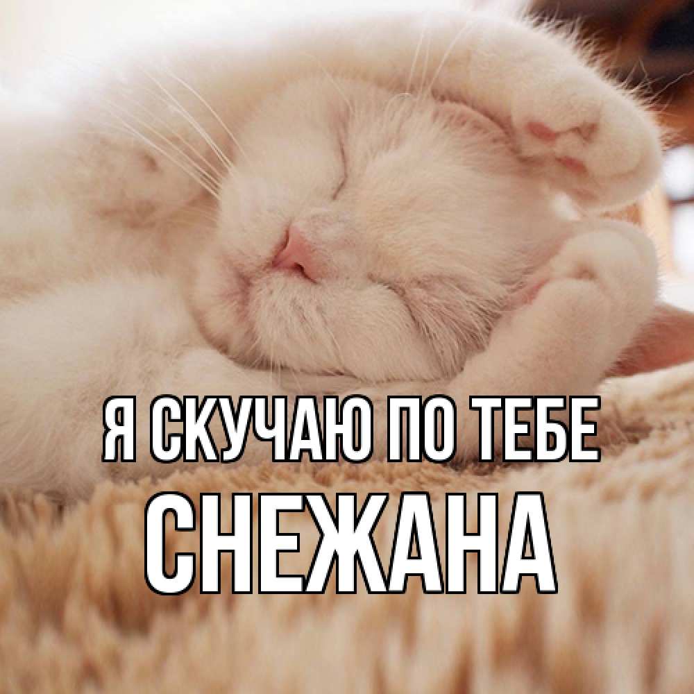Открытка  с именем. Снежана, Я скучаю по тебе  