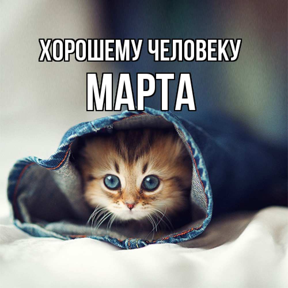 Открытка  с именем. Марта, Хорошему человеку  