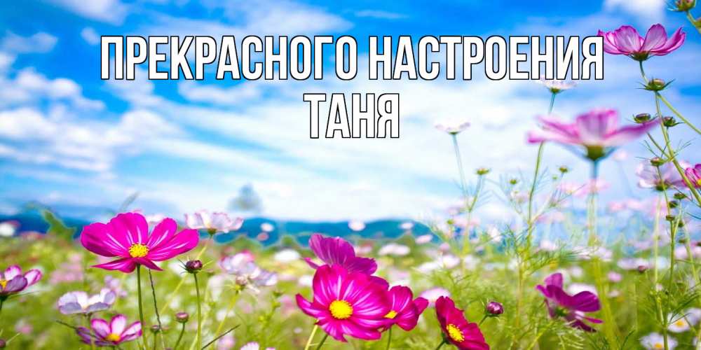 Открытка  с именем. Таня, Прекрасного настроения  