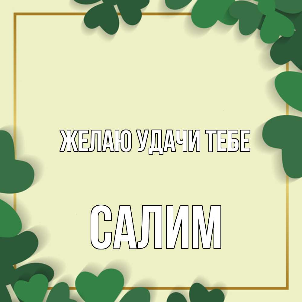 Открытка  с именем. Салим, Желаю удачи тебе  