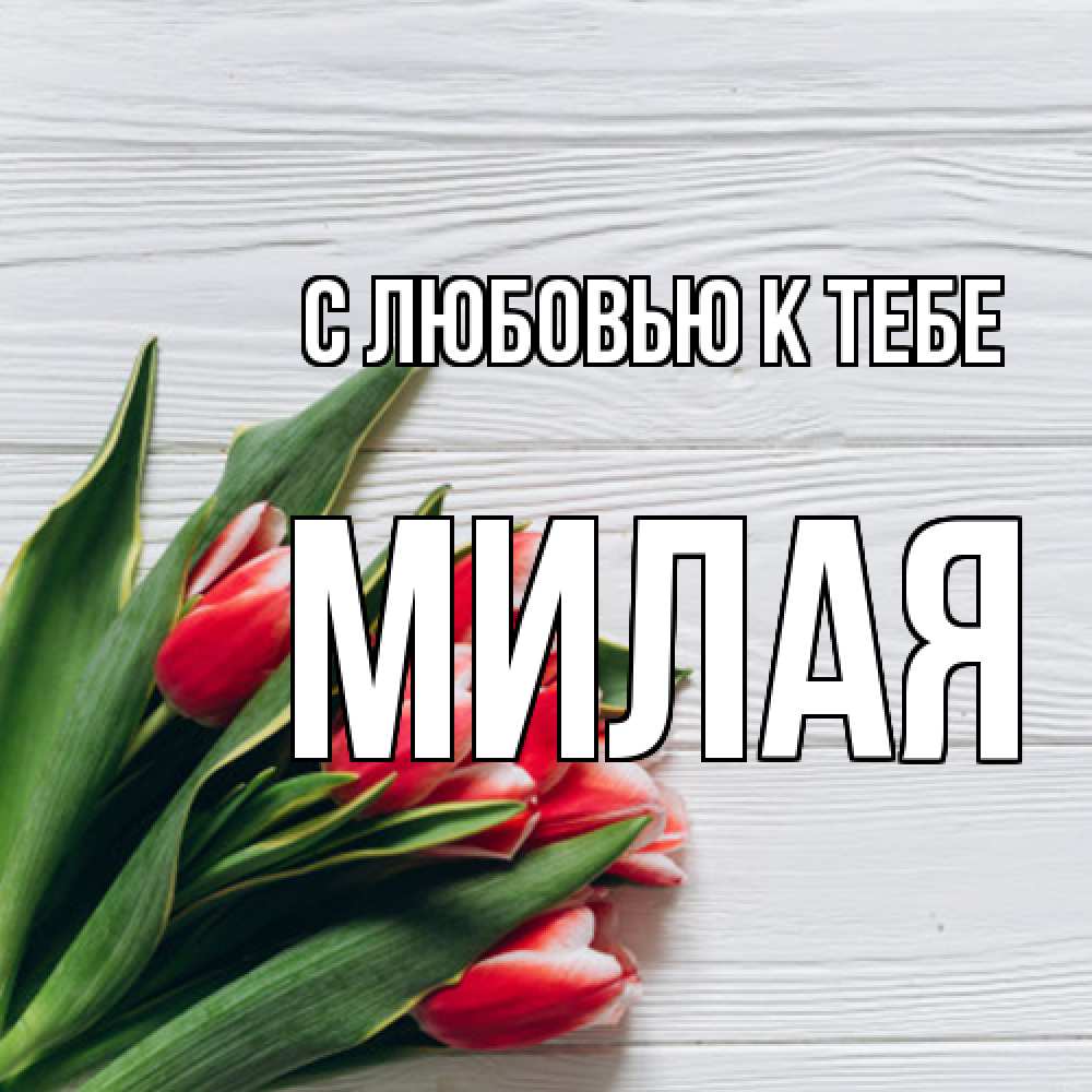 Открытка  с именем. МИЛАЯ, С любовью к тебе  