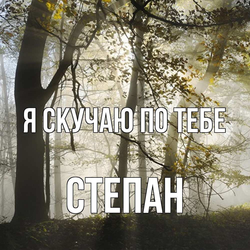 Открытка  с именем. Степан, Я скучаю по тебе  