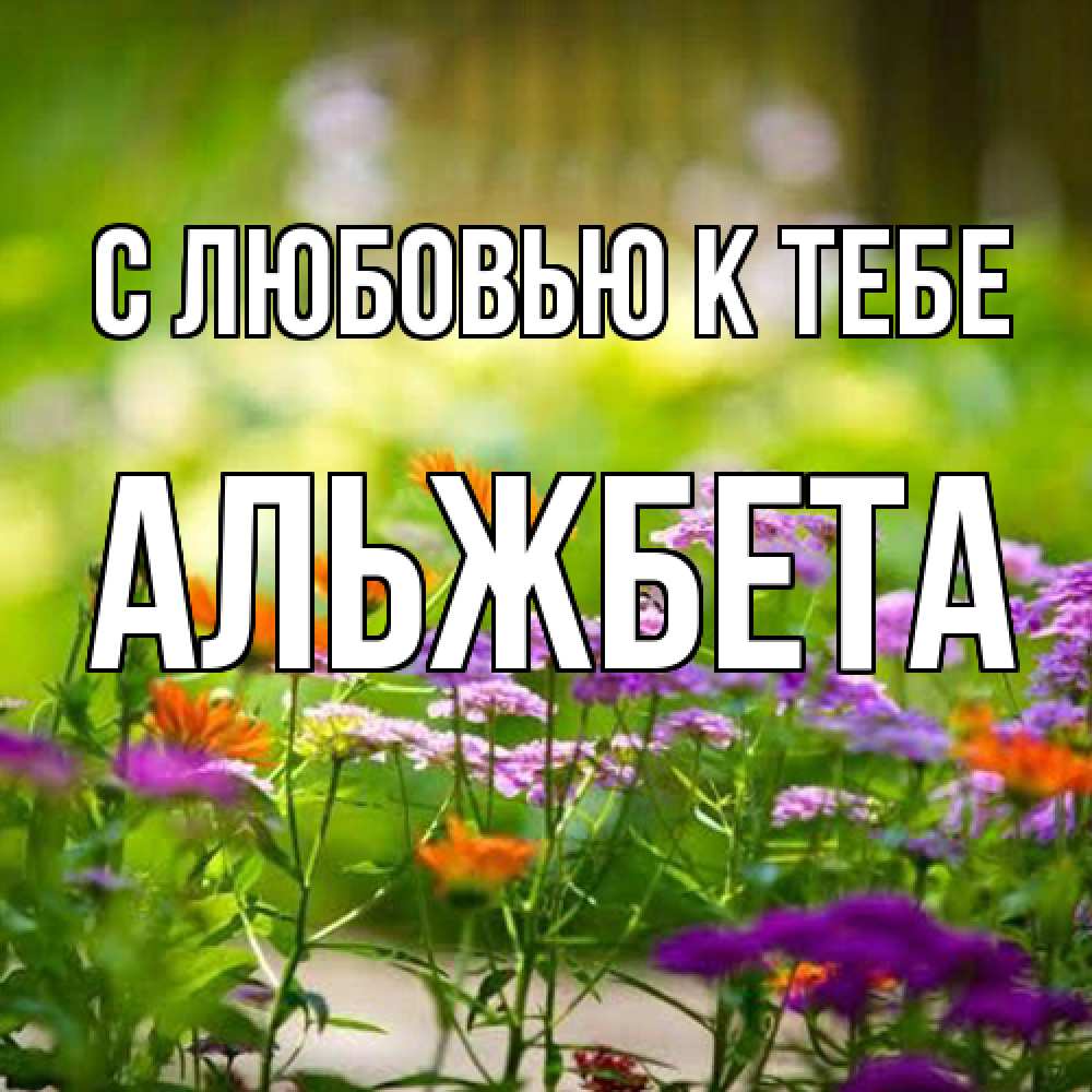 Открытка  с именем. Альжбета, С любовью к тебе  