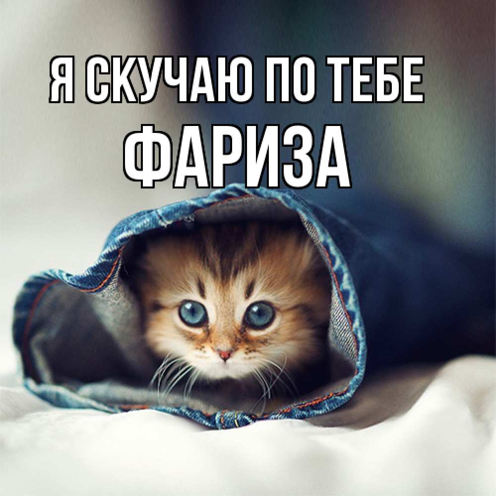 Открытка  с именем. Фариза, Я скучаю по тебе  