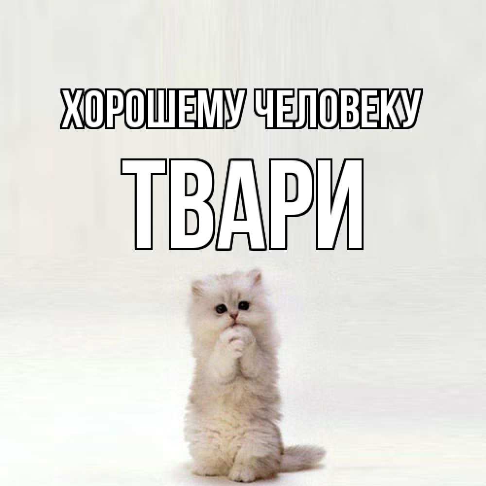 Открытка  с именем. твари, Хорошему человеку  