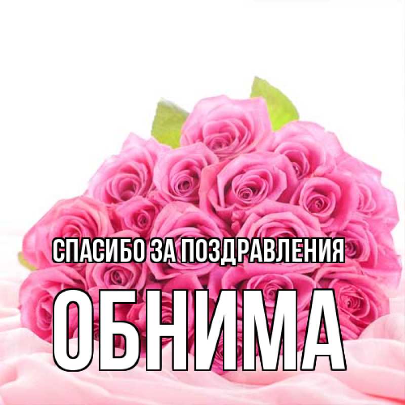 Картинка Спасибо за поздравления, Обнима