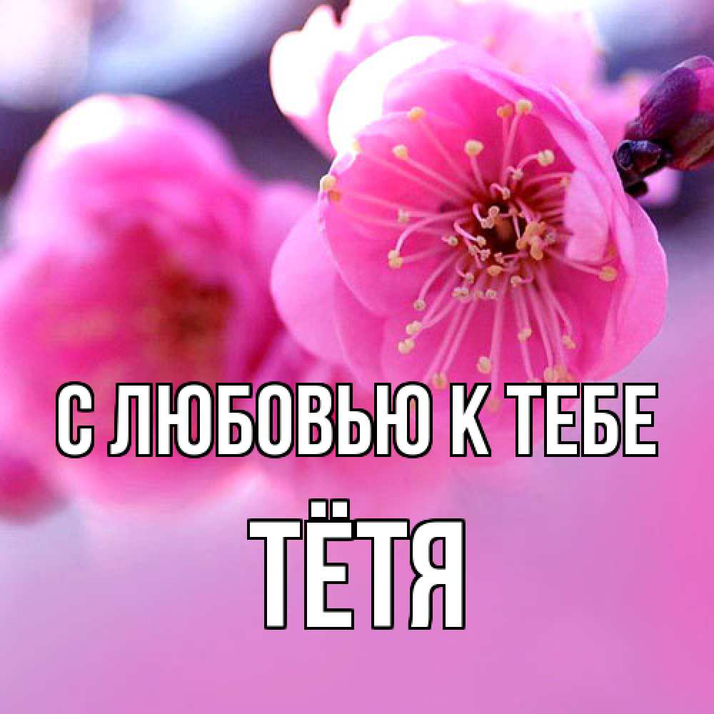 Открытка  с именем. Тётя, С любовью к тебе  