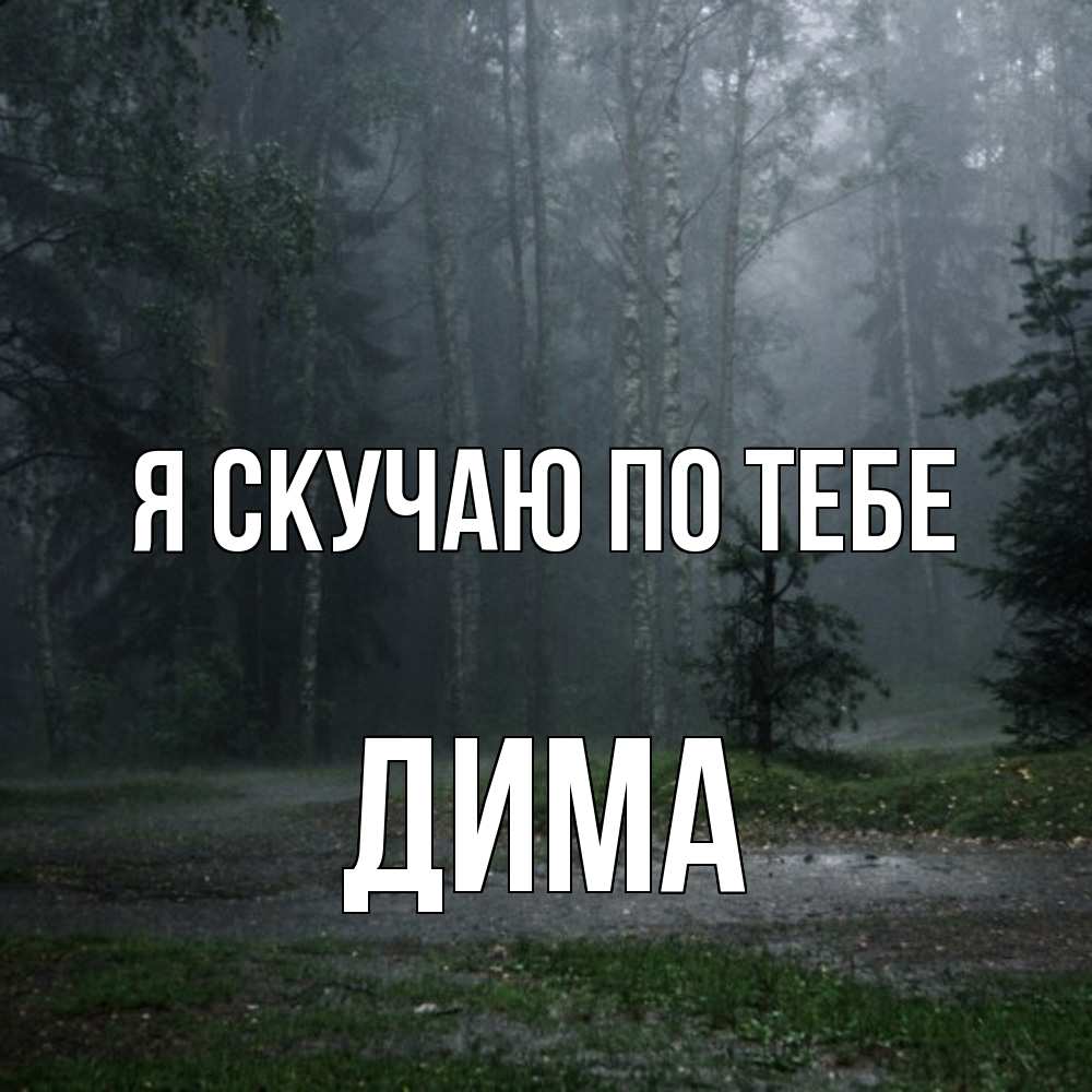 Открытка  с именем. Дима, Я скучаю по тебе  