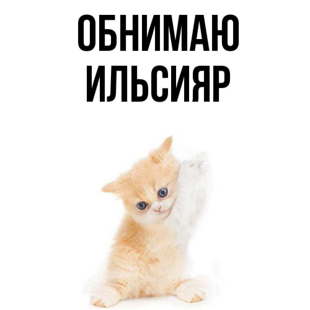 Открытка  с именем. Ильсияр, Обнимаю  