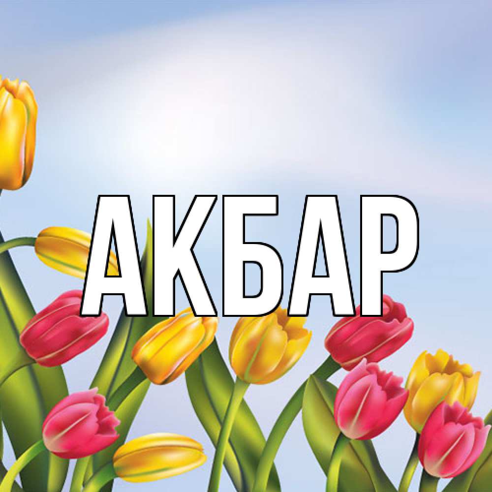 Открытка  с именем. Акбар, Главная  