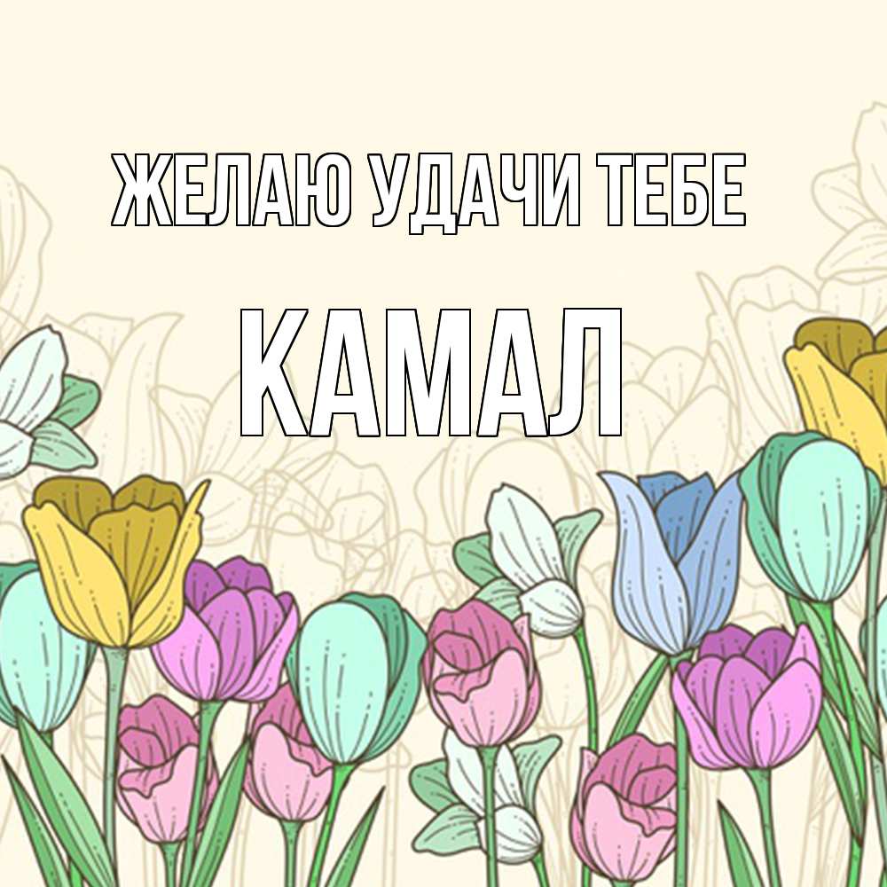 Открытка  с именем. Камал, Желаю удачи тебе  