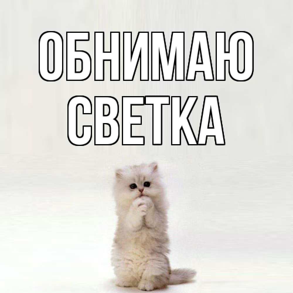 Открытка  с именем. Светка, Обнимаю  