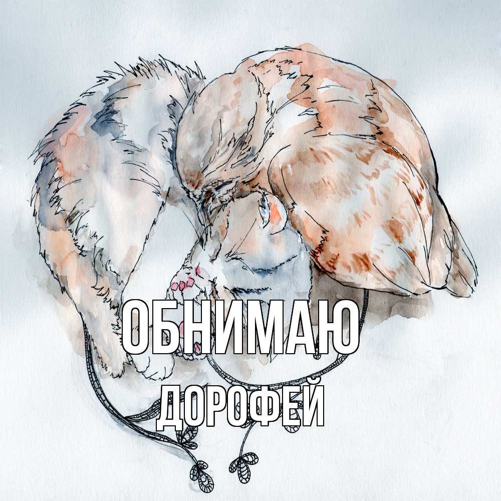Открытка  с именем. Дорофей, Обнимаю  