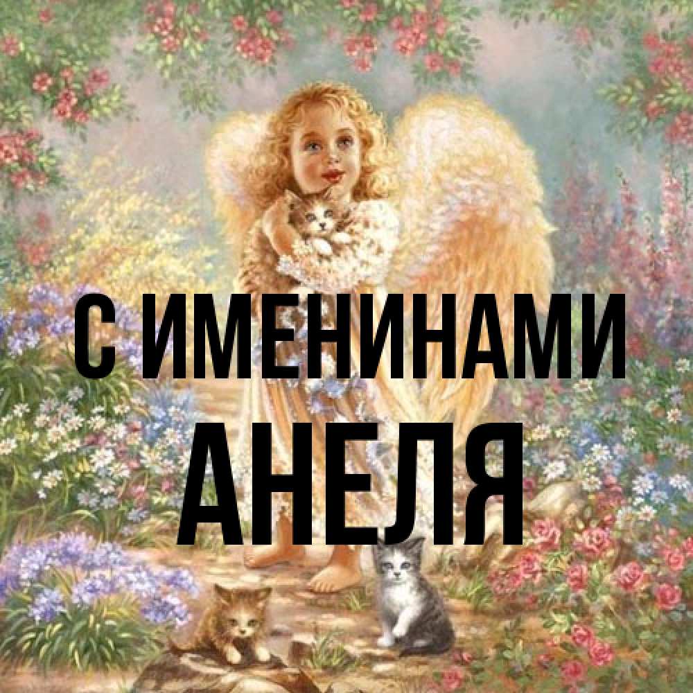 Открытка  с именем. Анеля, С именинами  