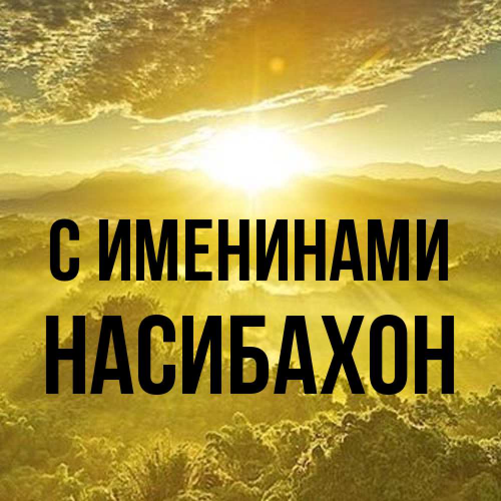 Открытка  с именем. Насибахон, С именинами  