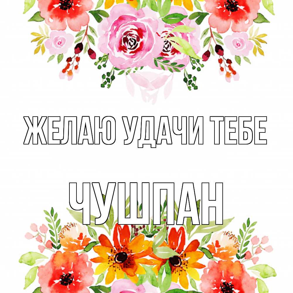 Открытка  с именем. Чушпан, Желаю удачи тебе  