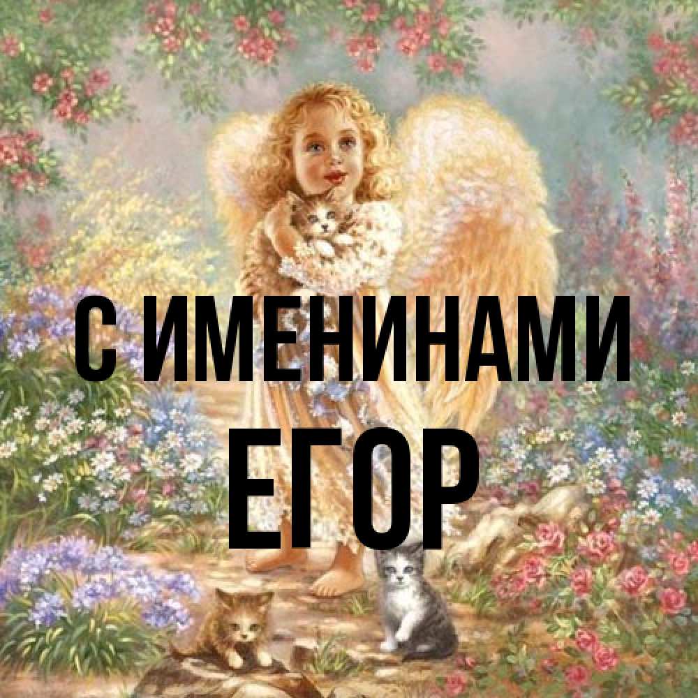 Открытка  с именем. Егор, С именинами  