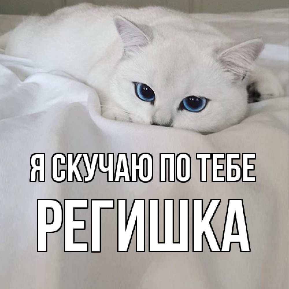 Открытка  с именем. Регишка, Я скучаю по тебе  