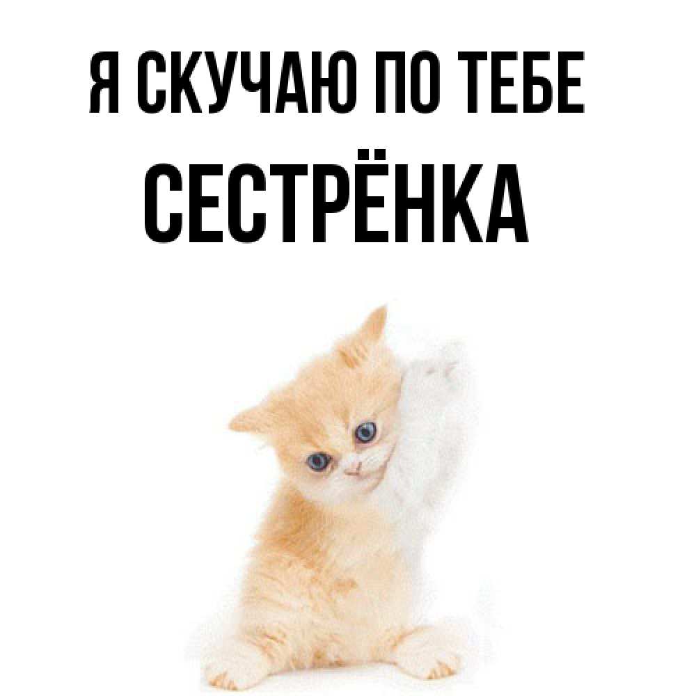 Открытка  с именем. Сестрёнка, Я скучаю по тебе  