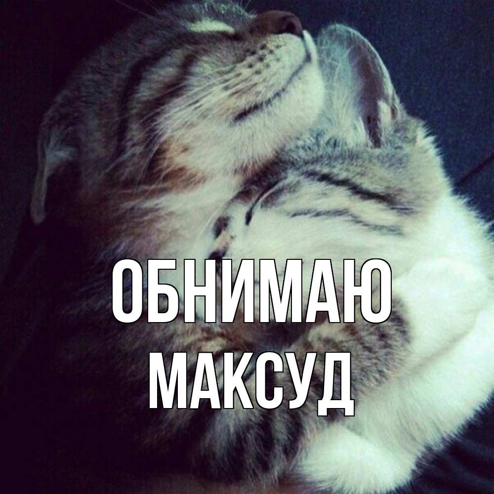 Открытка  с именем. Максуд, Обнимаю  