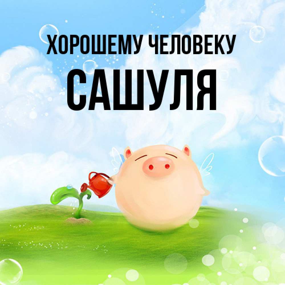 Открытка  с именем. Сашуля, Хорошему человеку  