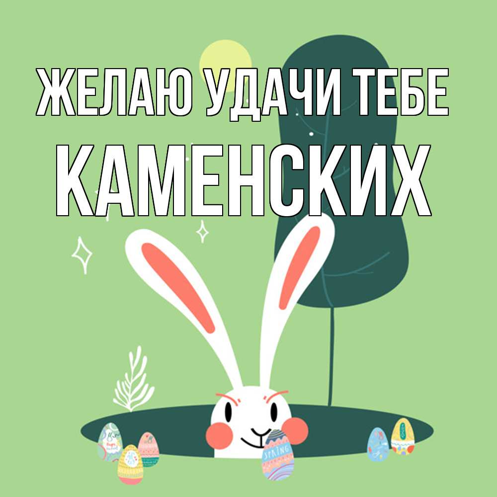 Открытка  с именем. Каменских, Желаю удачи тебе  