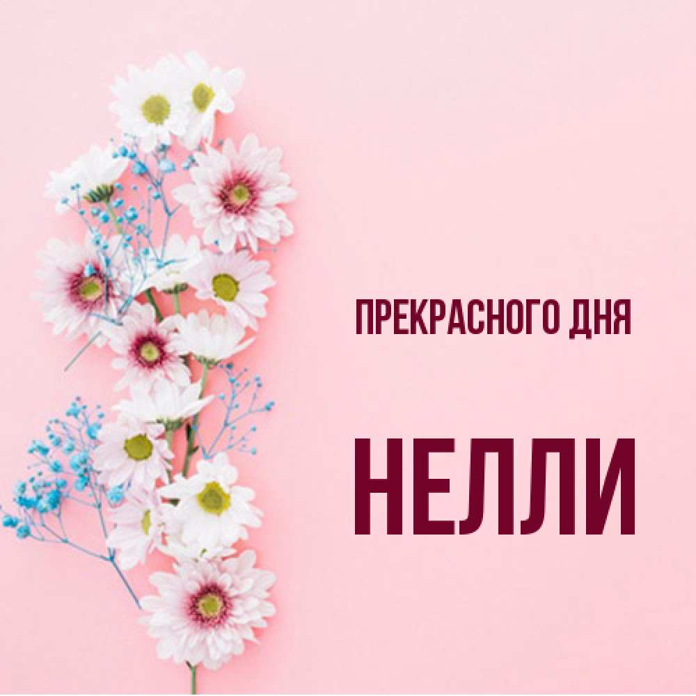 Открытка  с именем. Нелли, Прекрасного дня  